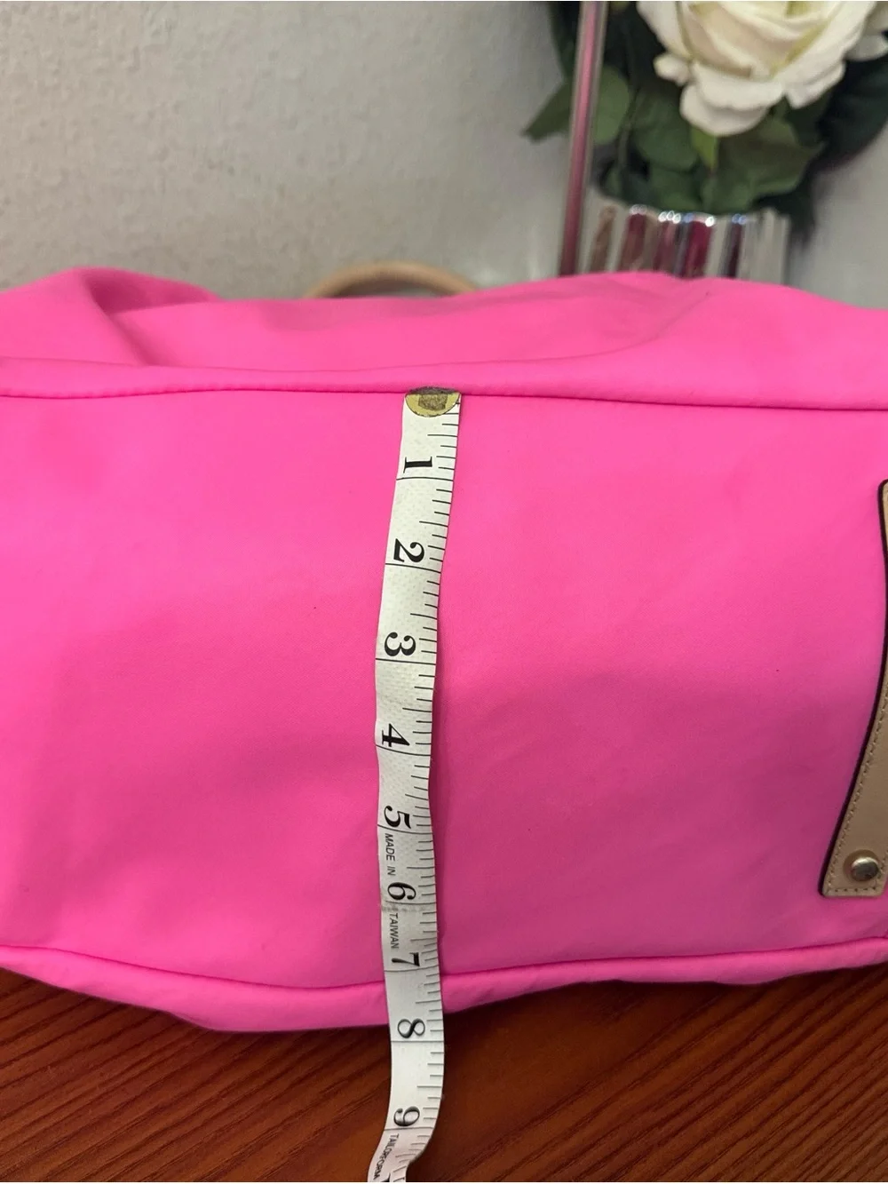 kate spade Bright Pink Nylon Tote with Cream Handles
